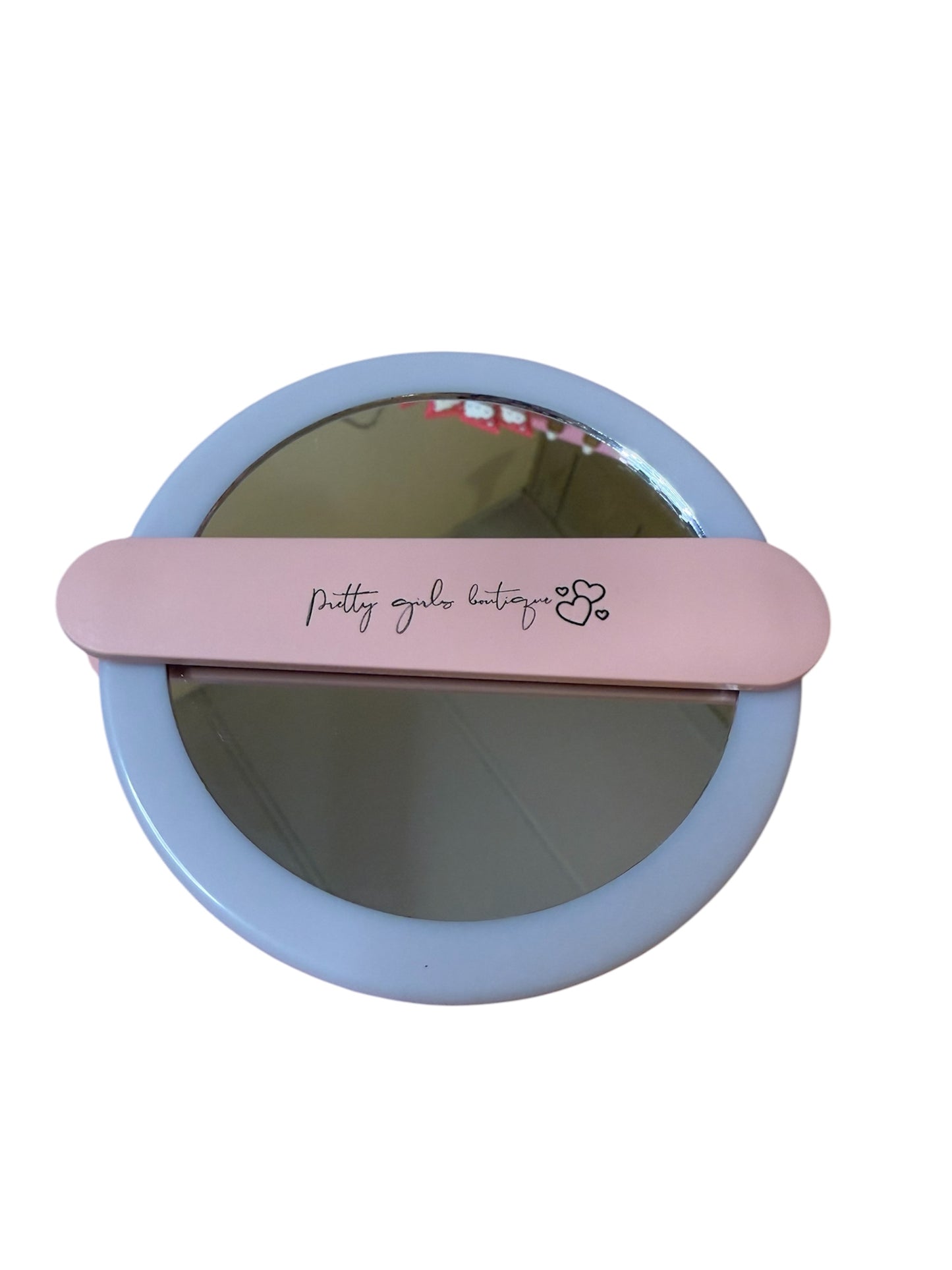 Handheld rotating LED makeup mirror 💗