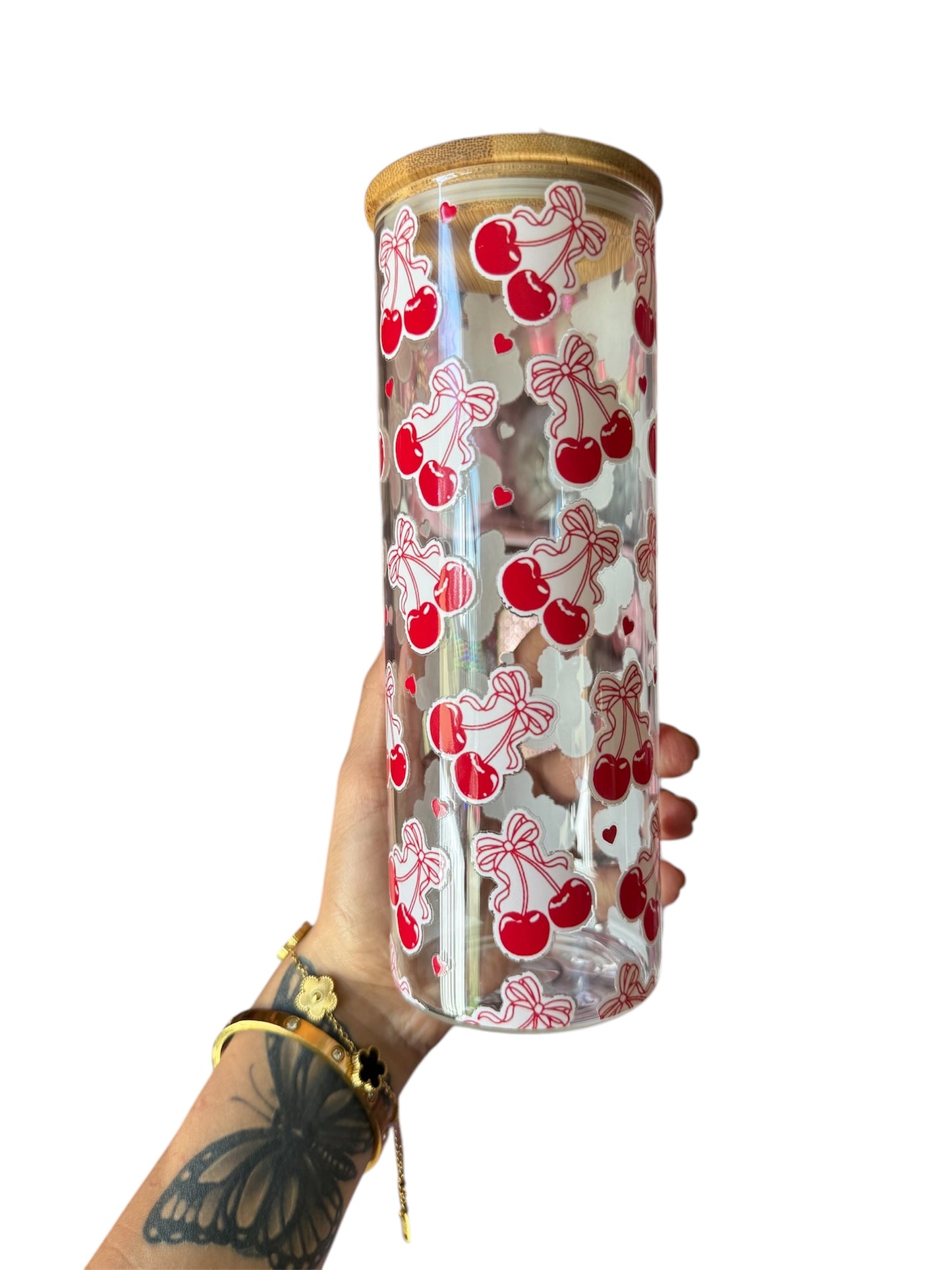 Cherry 25oz glass cup 🍒