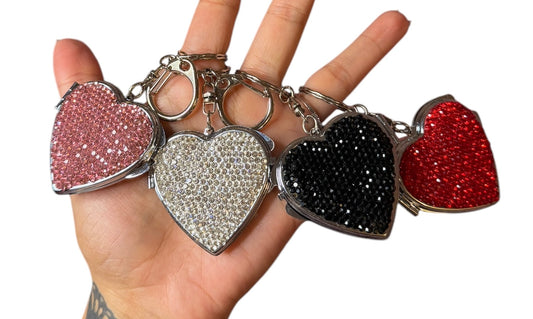 Bling heart keychain mirror 💗