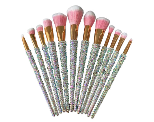 Bling makeup brush set 💗