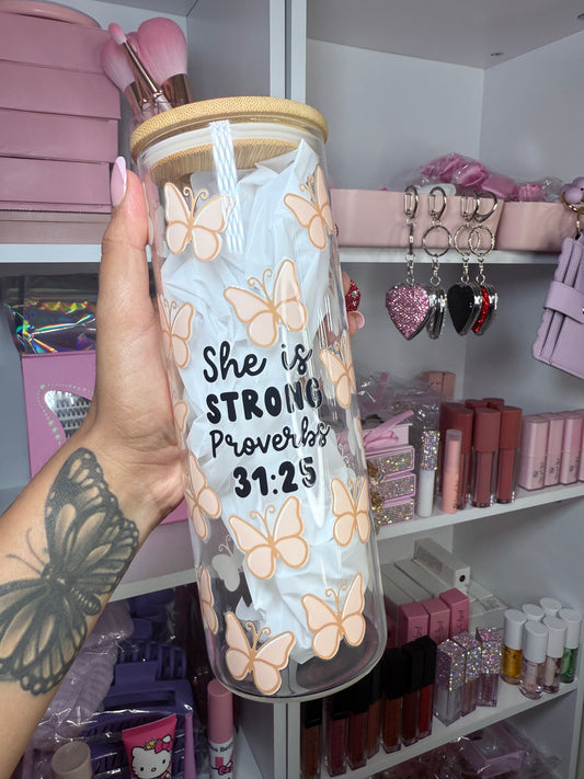 She is strong 25 oz cup 💗