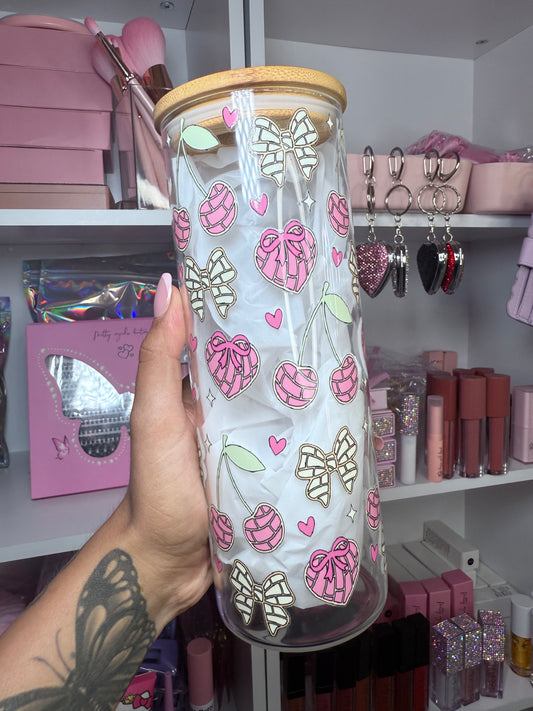 Concha cherry bow cup 25 oz 💗